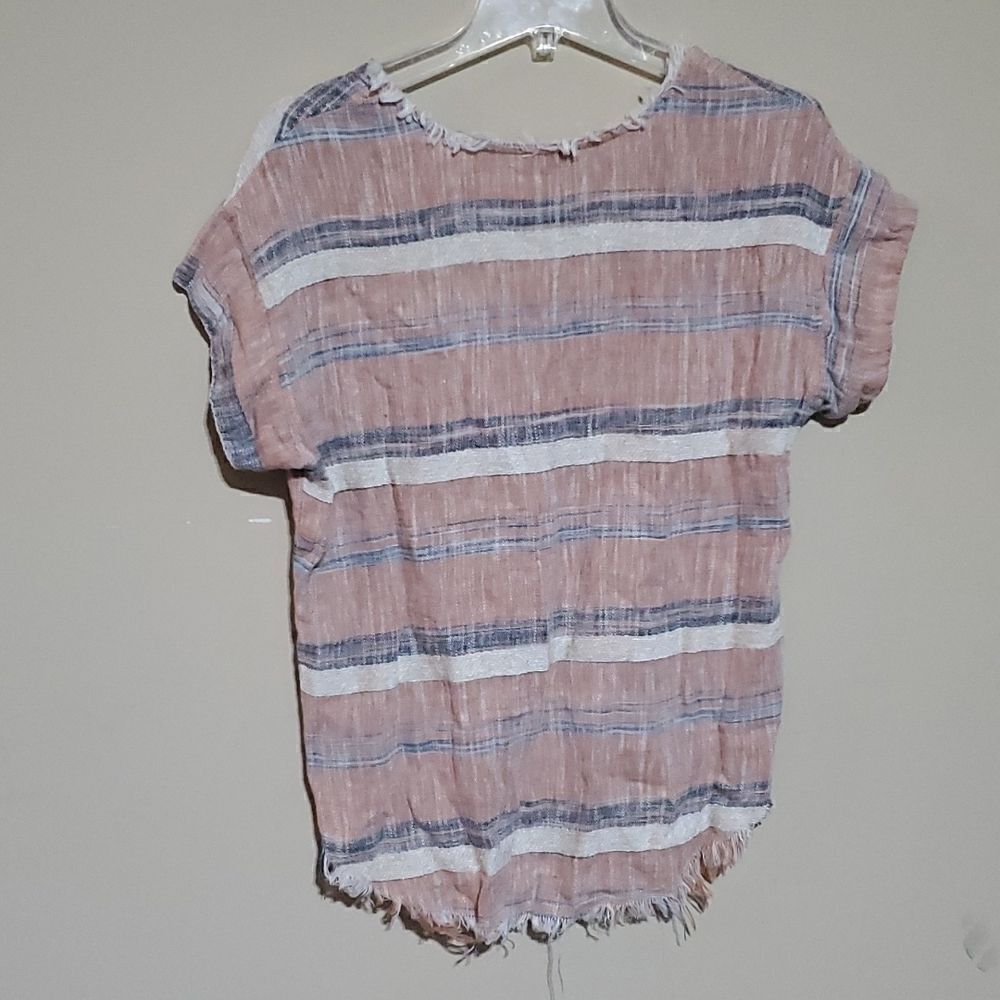 FATE Striped Raw Hem Top - Size Small - Picture 2 of 8